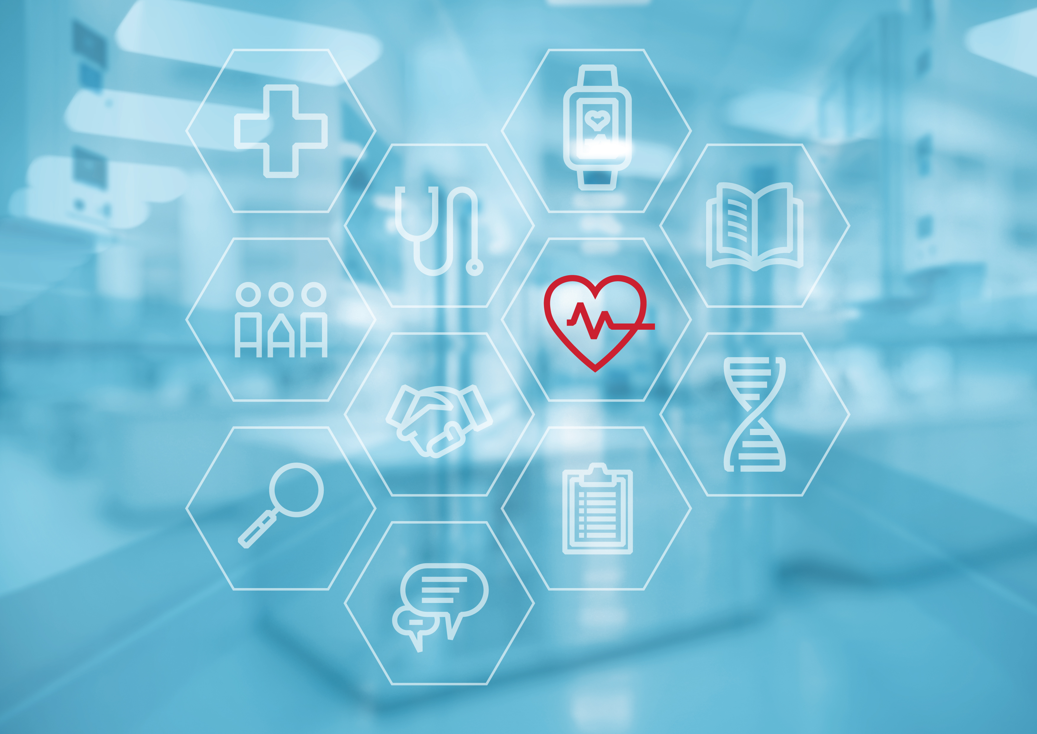 Managed Care icons - healthcare related imagery