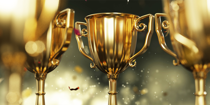 close up golden trophy award