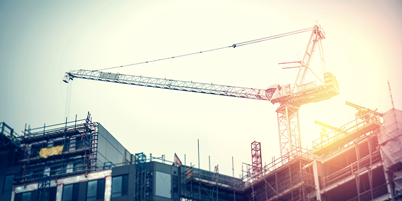 construction crane over construction site