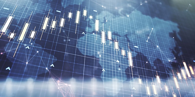 financial chart world map