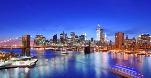 New York skyline at night