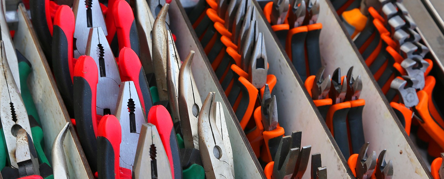 Various tools in a drawer