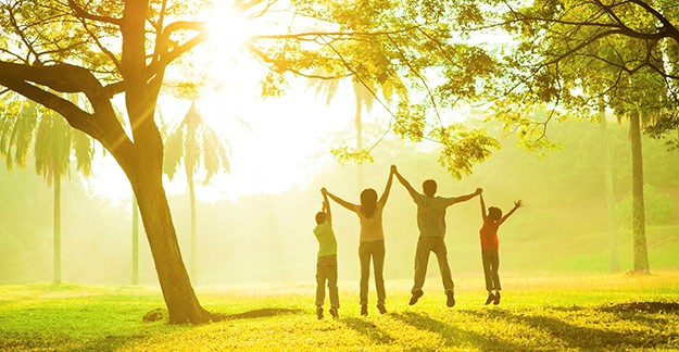 Family in a park