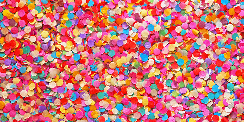 Multi-colored confetti