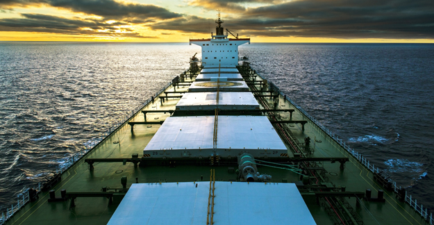 Shipping containers at sea