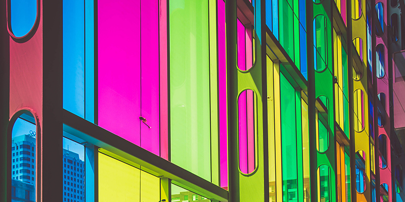 Colorful lobby window