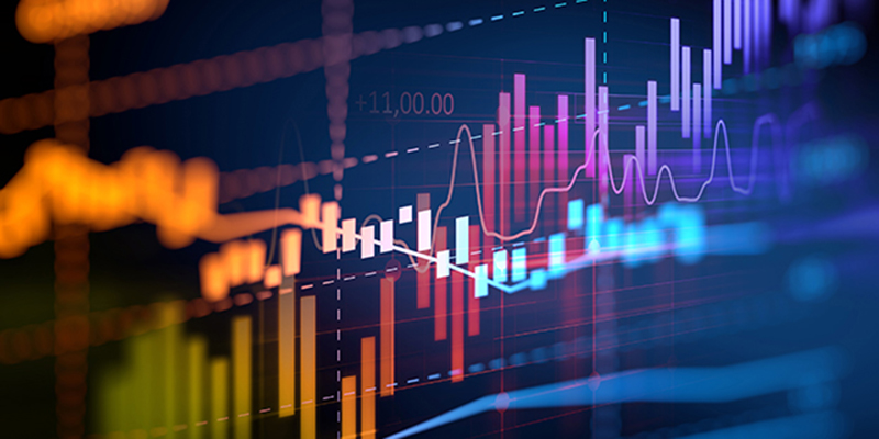financial graph on technology abstract background