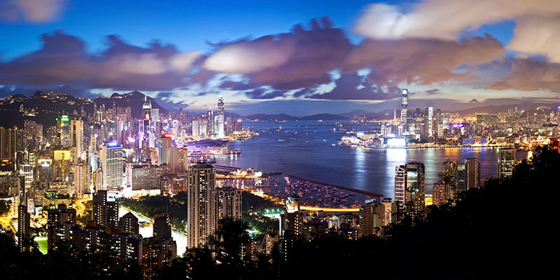 Hong Kong city view at night