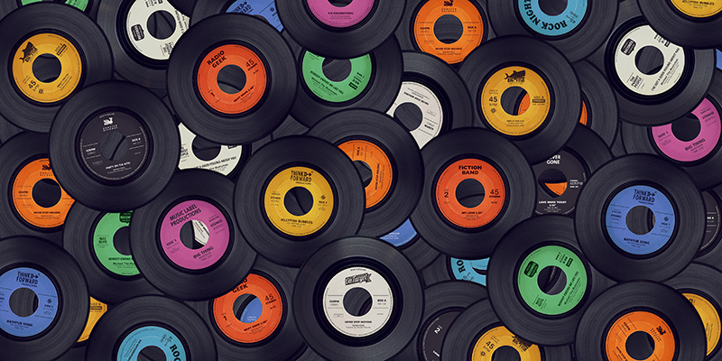 Vinyl records music background