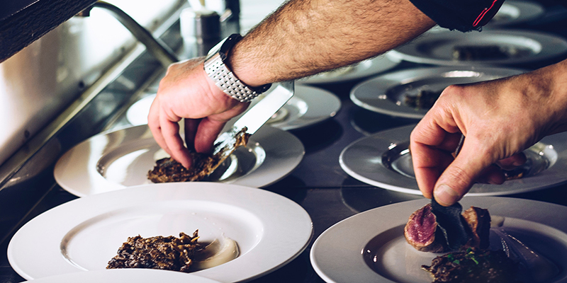 Person plating food