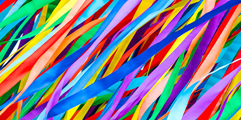 Multicolored ribbons