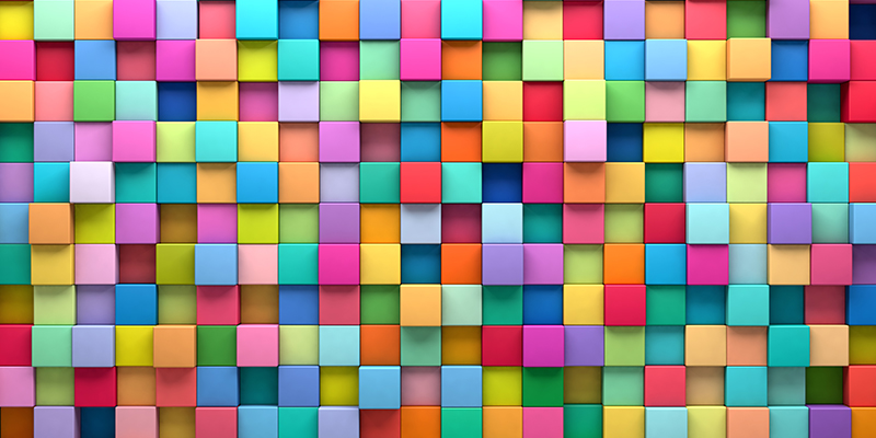 Abstract background of multi-colored cubes