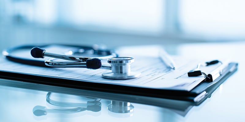 Stethoscope on a clipboard