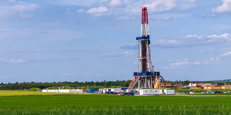 Shale gas drilling in the province of Lublin, Poland.