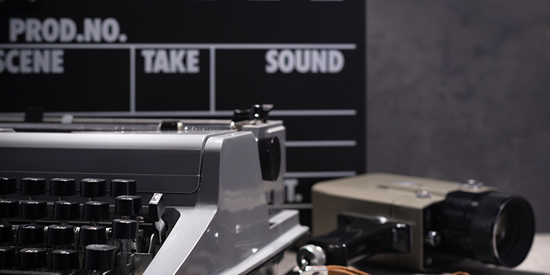 Typewriter, film camera, and film cutter