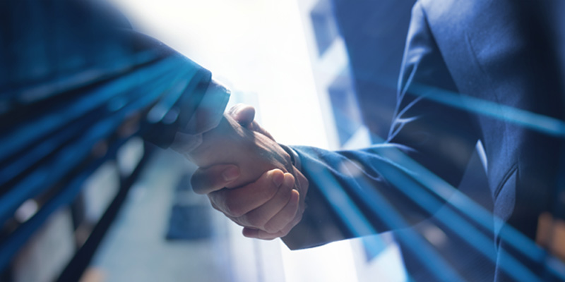 Two people shaking hands