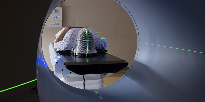 Woman Receiving Medical Scan for Brain Tumor 