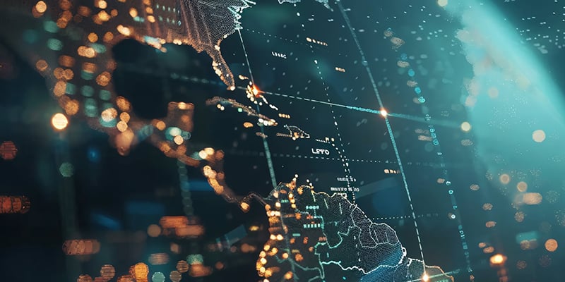 Circuit board illuminating Latin America