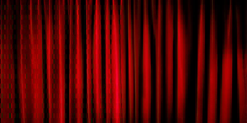 Red velvet curtains
