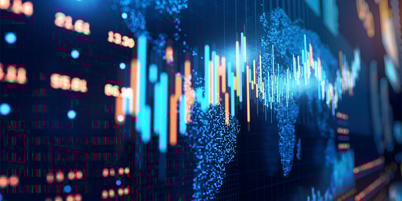 Stock market map concept