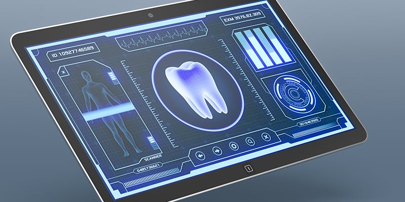 Dental app on a tablet