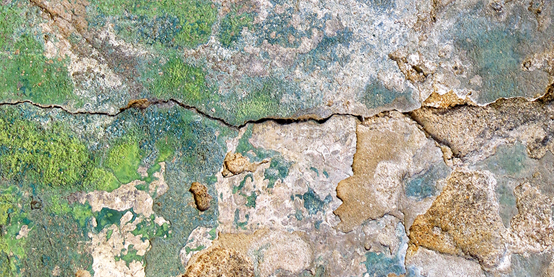 Cracked cement