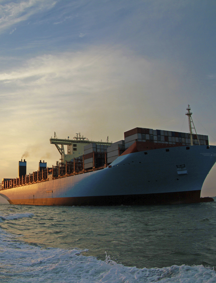 Container Ship Sunset Image