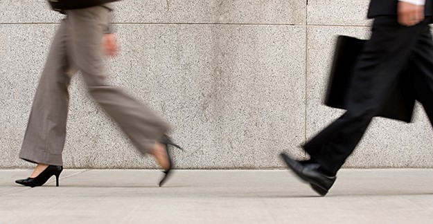Business people in a hurry