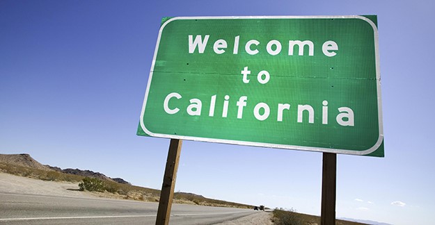 Welcome to California road sign