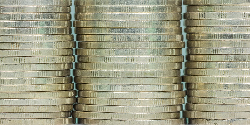 Coins stack up