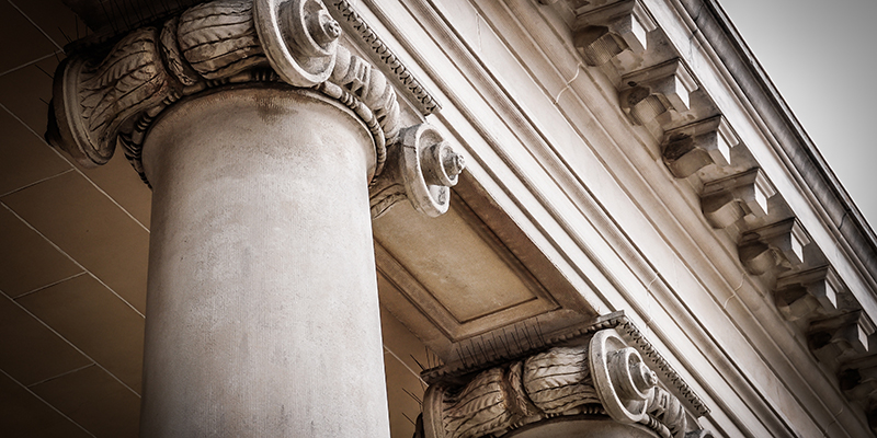 Columns in the courtyard of the Palace of the Legion of Honor