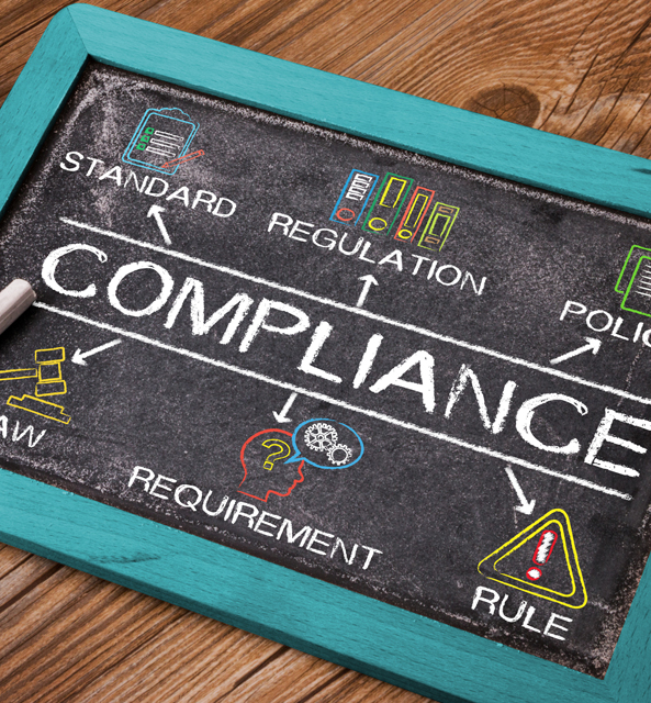 Compliance chalkboard sign