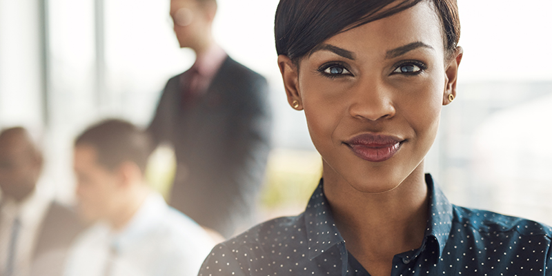 Confident business woman in office
