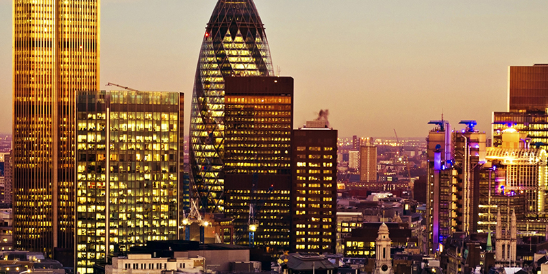 Nighttime in the City of London
