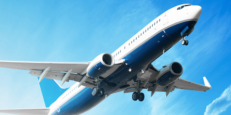 Airplane flying in the sky