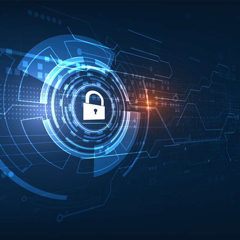 Cybersecurity concept - floating lock