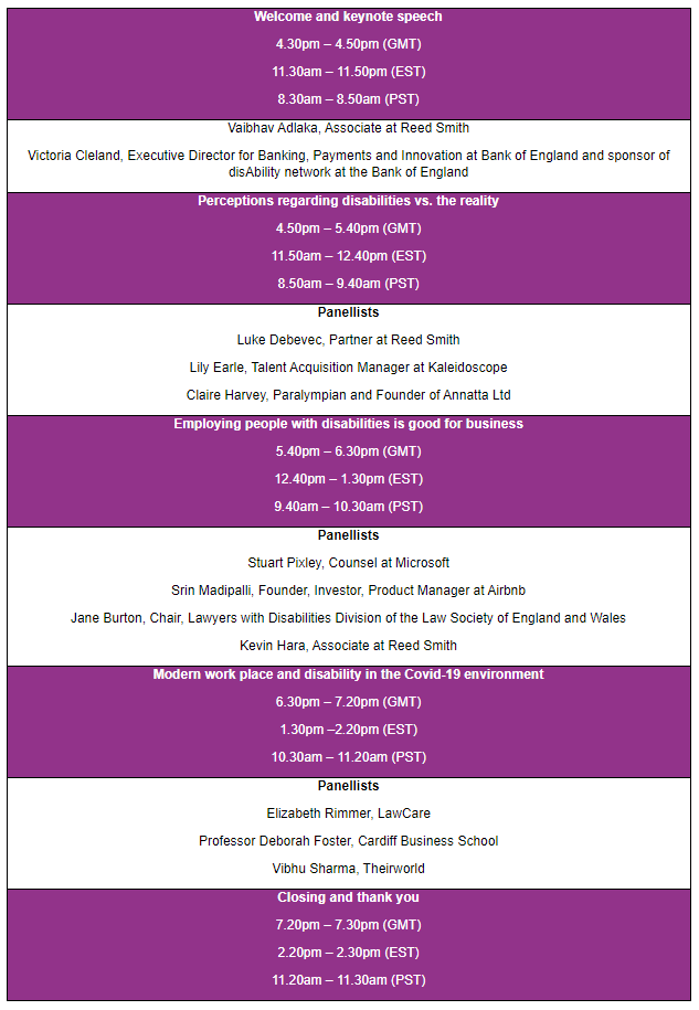 Disability Inclusion Summit agenda