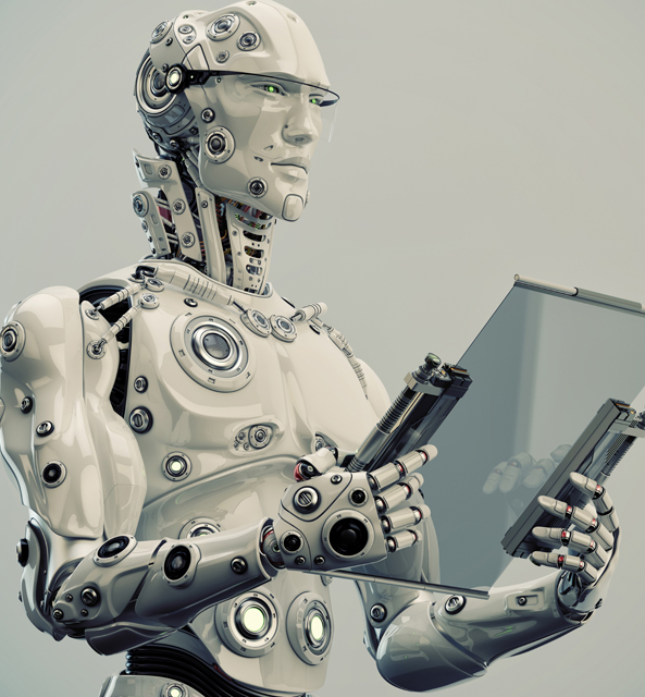 Robot holding screen