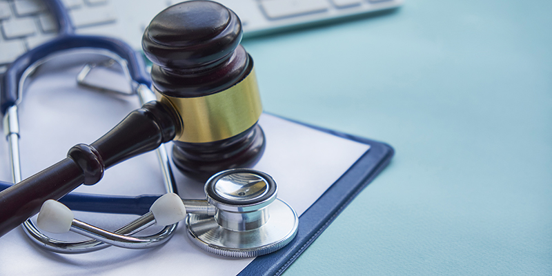 Gavel and stethoscope.