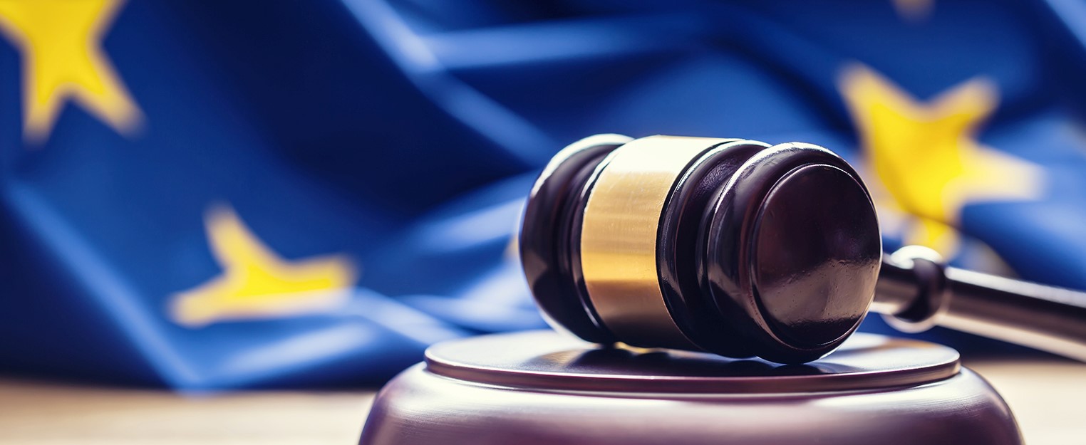 Gavel and EU flag
