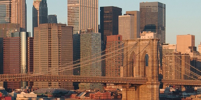Bridge and buildings in NYC