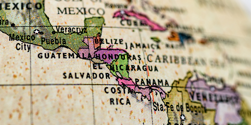 Globe of Central America