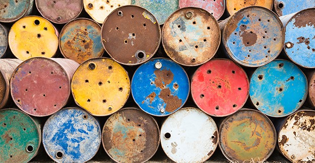 Barrels of hazardous materials