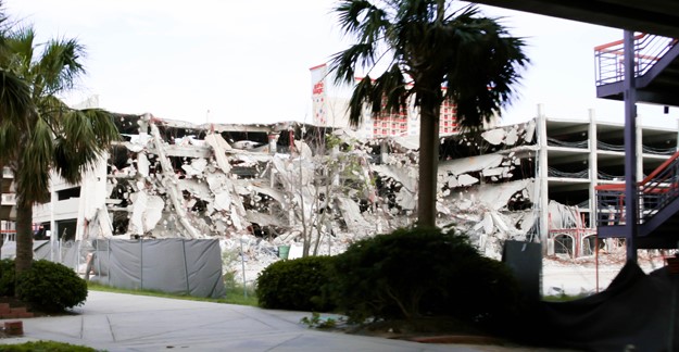 Hotel destroyed by hurricane