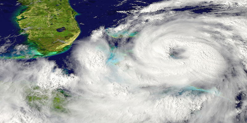 Huge hurricane approaching Florida in America. Elements of this image furnished by NASA.