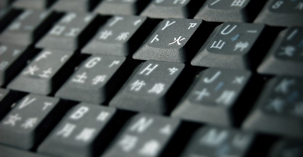 Keyboard with Chinese characters