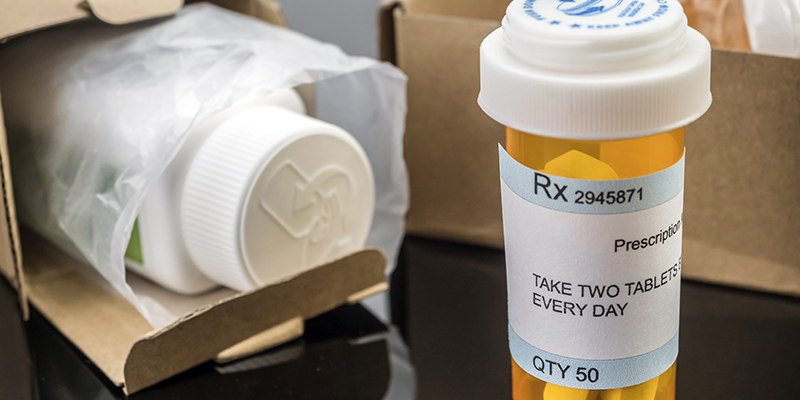 Several boxes with medicines in interior under prescipcion medica