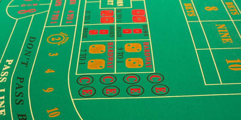 View of craps table