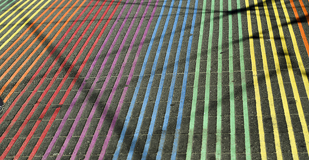 Rainbow colored crosswalk