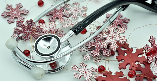 Stethescope and snowflakes